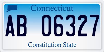 CT license plate AB06327