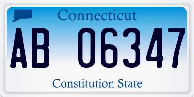 CT license plate AB06347