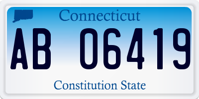CT license plate AB06419