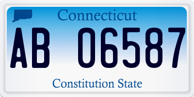 CT license plate AB06587