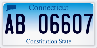 CT license plate AB06607