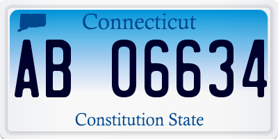 CT license plate AB06634