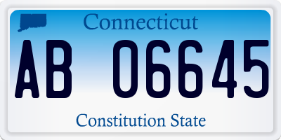 CT license plate AB06645