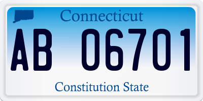 CT license plate AB06701