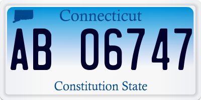 CT license plate AB06747