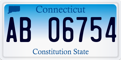 CT license plate AB06754
