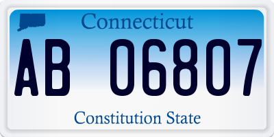 CT license plate AB06807