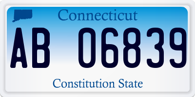 CT license plate AB06839