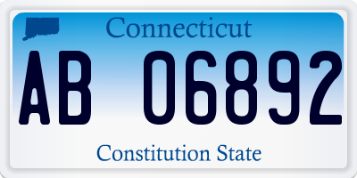 CT license plate AB06892