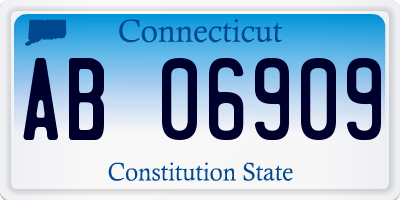 CT license plate AB06909