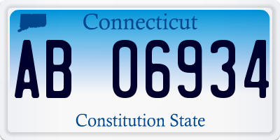 CT license plate AB06934