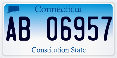 CT license plate AB06957