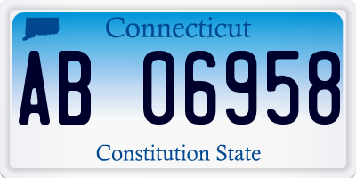 CT license plate AB06958