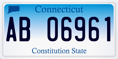 CT license plate AB06961