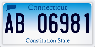 CT license plate AB06981