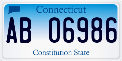 CT license plate AB06986