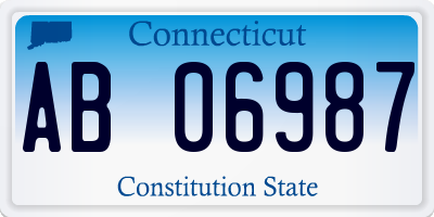 CT license plate AB06987