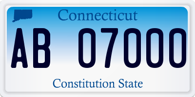 CT license plate AB07000