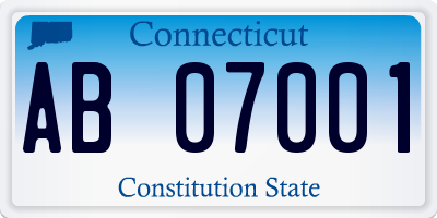 CT license plate AB07001