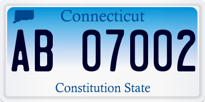 CT license plate AB07002