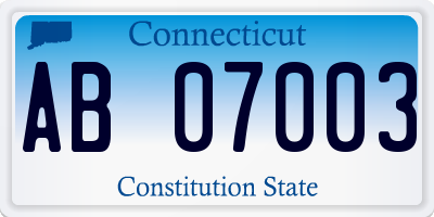 CT license plate AB07003