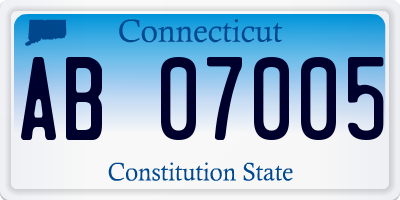 CT license plate AB07005