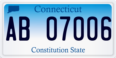 CT license plate AB07006