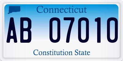 CT license plate AB07010