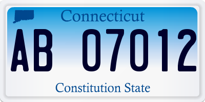 CT license plate AB07012