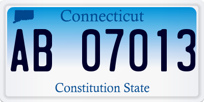 CT license plate AB07013