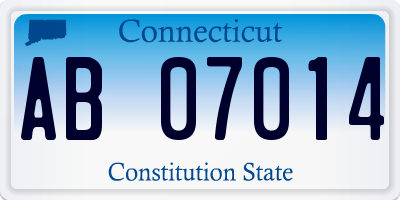 CT license plate AB07014