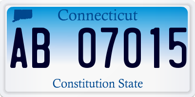 CT license plate AB07015