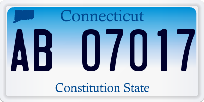 CT license plate AB07017