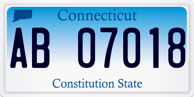 CT license plate AB07018