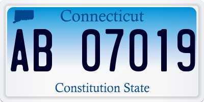 CT license plate AB07019