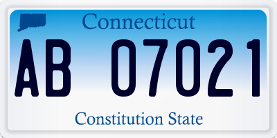 CT license plate AB07021