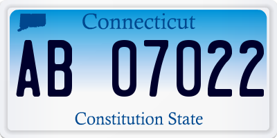 CT license plate AB07022