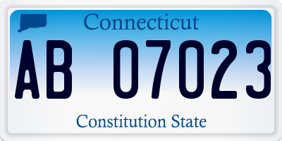 CT license plate AB07023