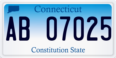 CT license plate AB07025