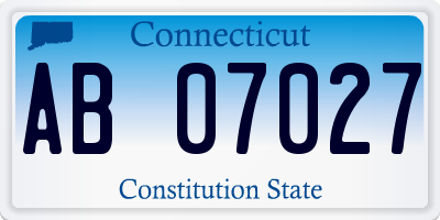 CT license plate AB07027