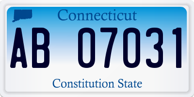 CT license plate AB07031