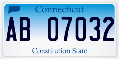 CT license plate AB07032