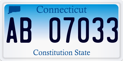 CT license plate AB07033