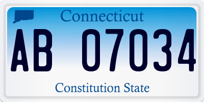 CT license plate AB07034