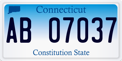 CT license plate AB07037