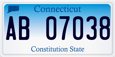 CT license plate AB07038