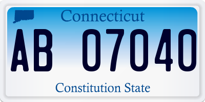 CT license plate AB07040