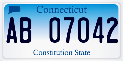 CT license plate AB07042