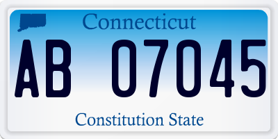 CT license plate AB07045