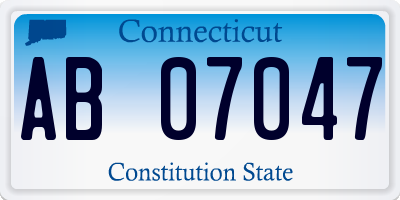 CT license plate AB07047